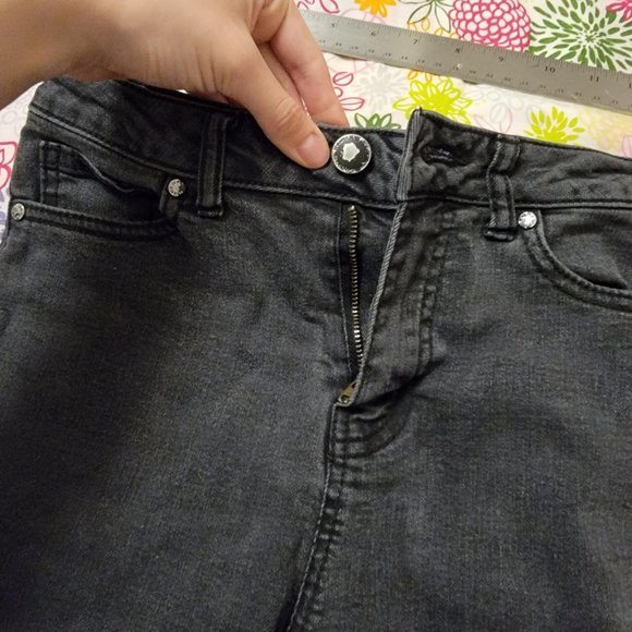 Cropped Distressed Black Jeans - Picture 3 of 8